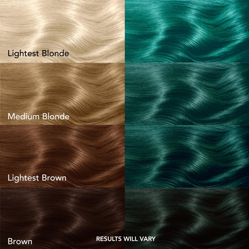 Semi-Permanent Hair Dye Kit with Bleach - Deep Emerald Green