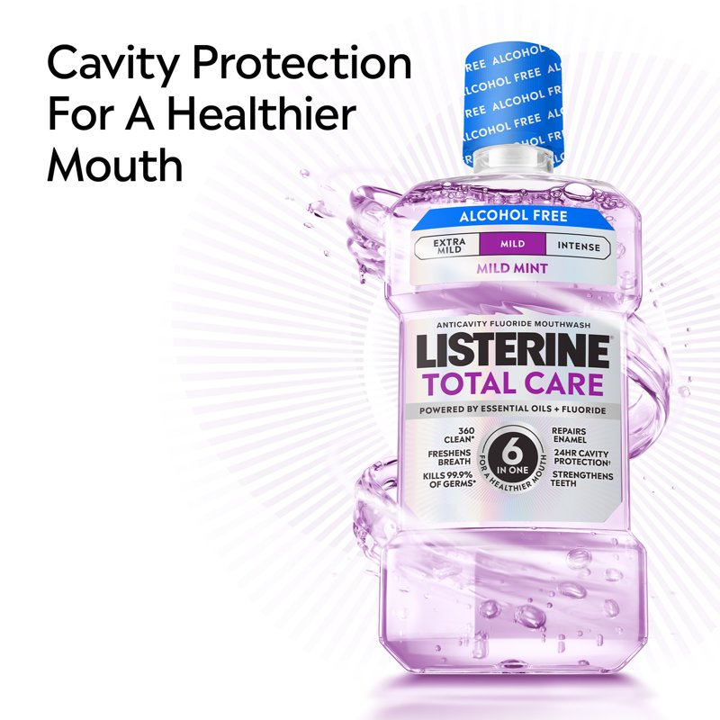 Alcohol-Free Mild Mint Mouthwash for Fresh Breath & Cavity Prevention - 16.9 fl oz