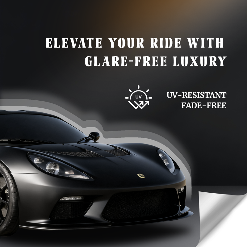 Matte Black Vinyl Wrap for Vehicles Self-Adhesive Air Release Anti-Wrinkle 60 inch x 20 ft