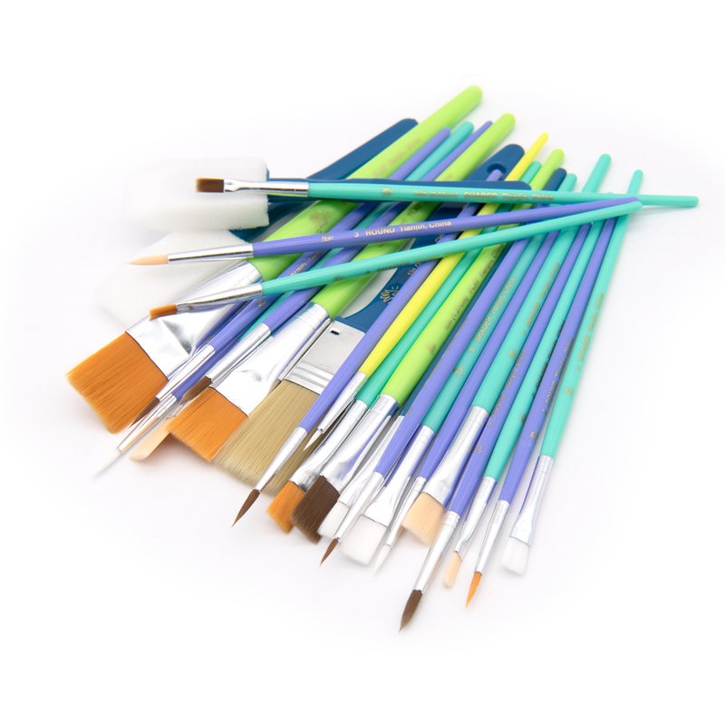 25-Piece Assorted Craft Paint Brush Set for Art & Craft Projects