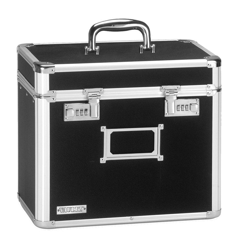 Vaultz Locking File Tote - Letter Size, Heavy-Duty Security Case, Black