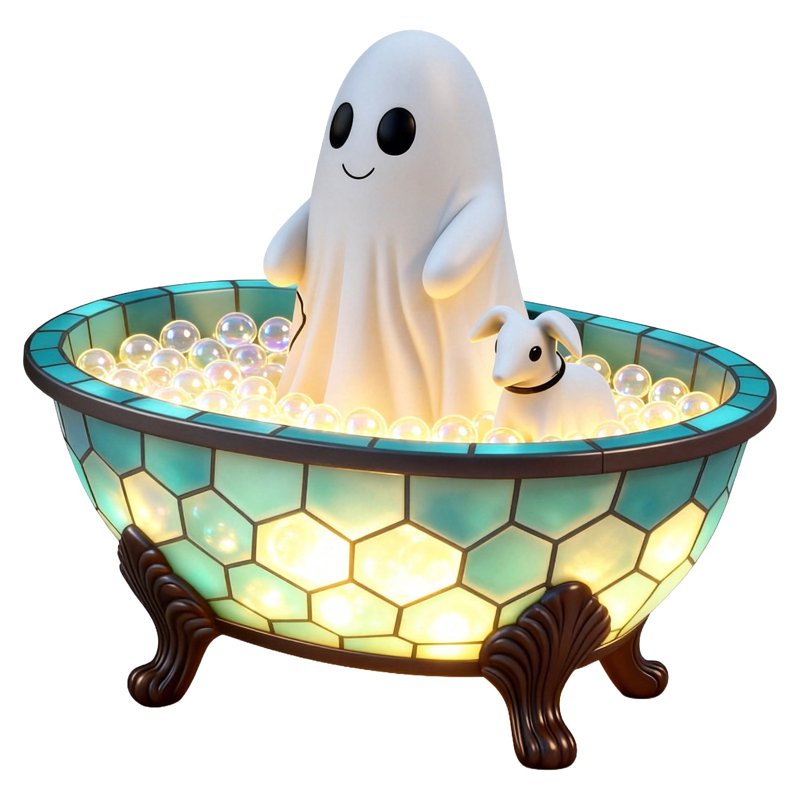 Halloween Ghost Bubble Bath Lamp with Night Light for Home & Bedroom Decor