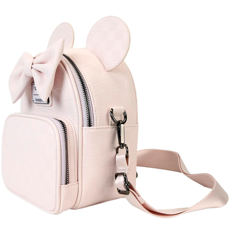 Checkered Minnie Mouse Backpack Crossbody & Convertible Bag