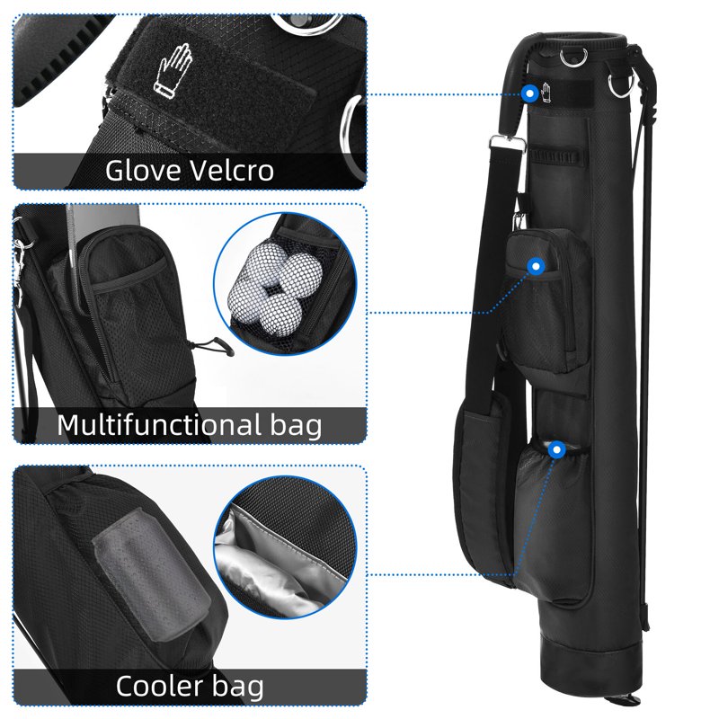 Lightweight Golf Stand Bag with Cooler Pocket and Easy Carry System - Par 3 & Range Use