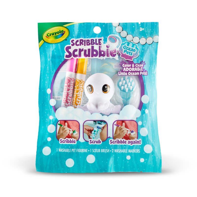 Kids Ocean Animal Coloring Toys with Washable Markers & Brush - Mess-Free Arts & Crafts