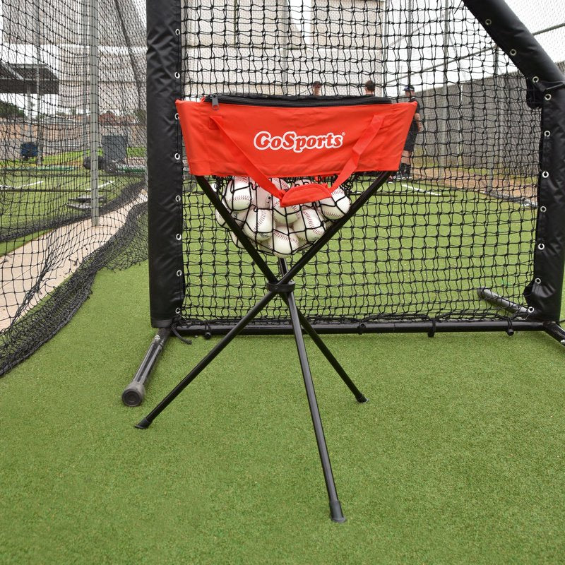 Baseball & Softball Ball Caddy with Carrying Bag - Portable Ball Storage for Coaches & Players