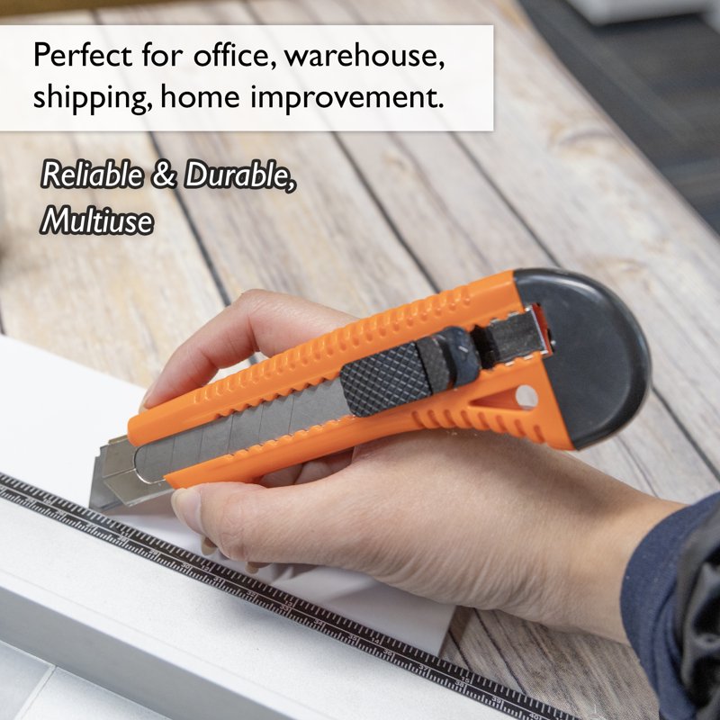 Replacement Blade Set for Utility Knives - 18mm Wide Stainless Steel Cutter Blades