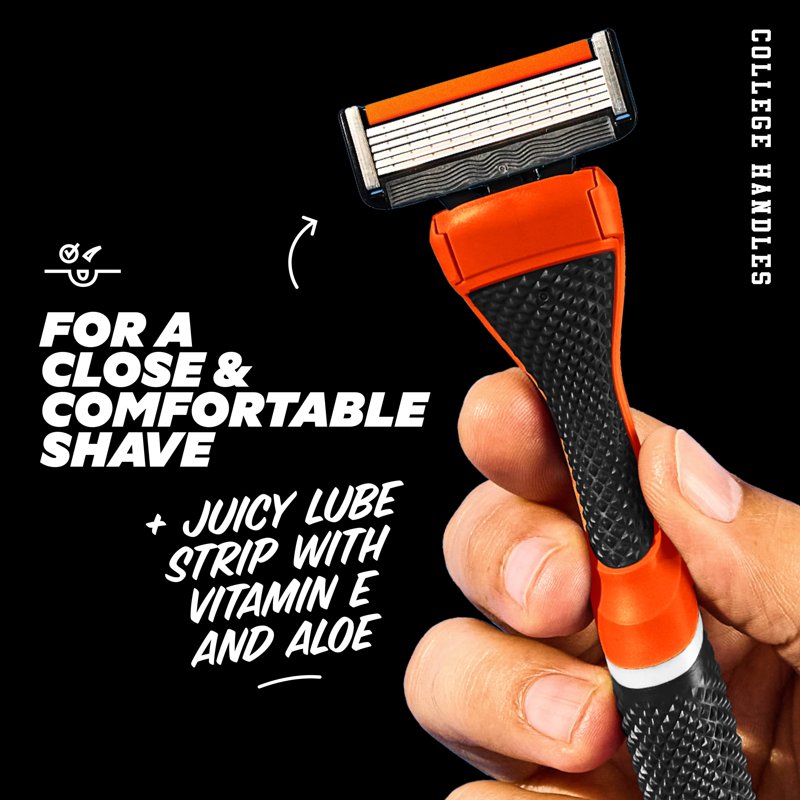 College Razor Set with Limited-Edition Handle - 6-Blade Shaving Kit for Men