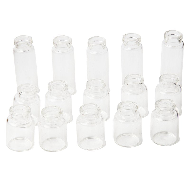 Mini Glass Bottle Charm Set for Jewelry Making - 15 Pieces, Unisex Craft Kit