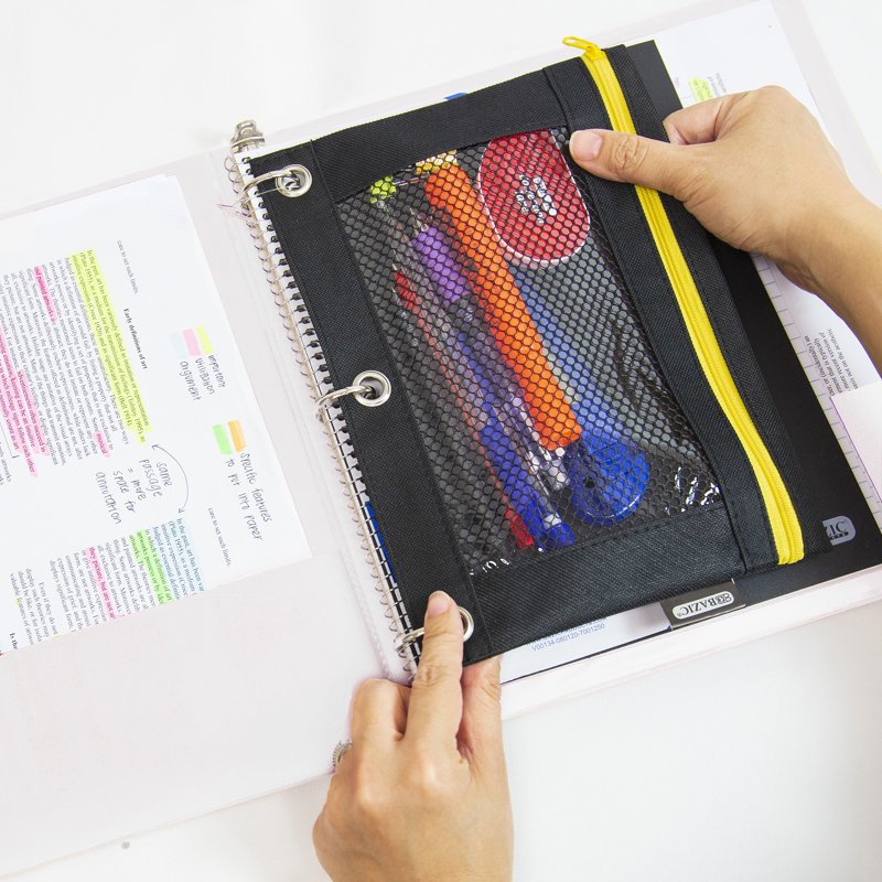 3-Ring Binder with Round Rings and Inside Pockets - 1.5 Inch Office & School Organizer