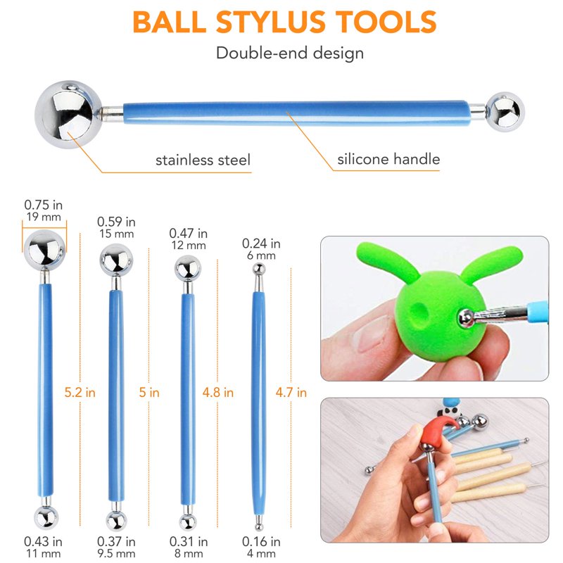 Polymer Clay Sculpting Tools Set - 30 Pcs Modeling Tools with Pouch