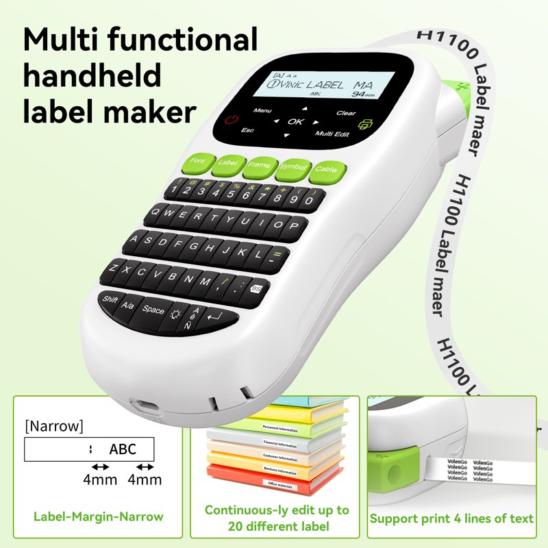 Handheld Label Maker with Tapes - Portable Label Printer for Home & Office