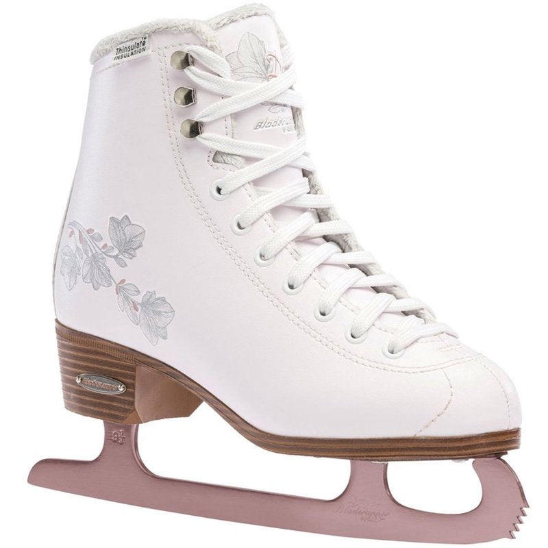 Women’s Figure Ice Skates - White and Rose Gold for Adult Skating
