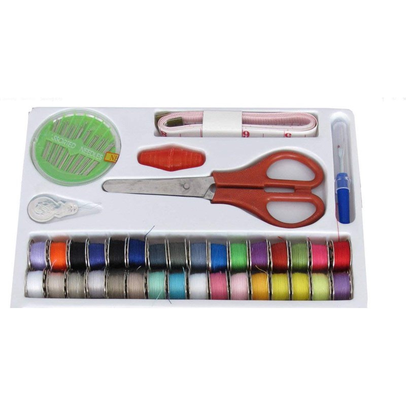 100-Piece Sewing Kit with Thread, Needles, and Accessories - Compact