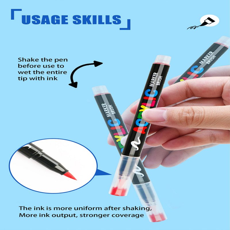 24 Colors Waterproof Acrylic Paint Markers for Rocks Wood Glass Crafts