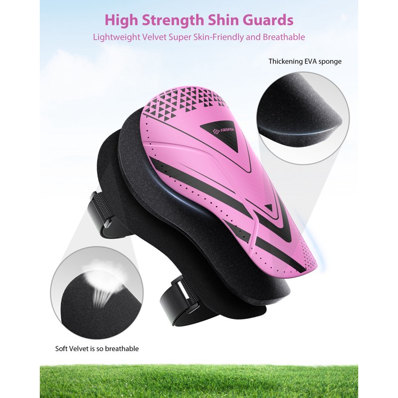XXS Pink Kids Soccer Shin Guards - Airsfish Youth Protective Gear 2-18