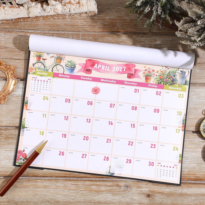 2027 Wall Calendar Planner - Large Monthly Home Wall Calendar with Watercolor Pattern