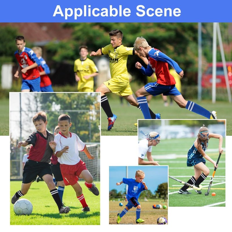 Kids Soccer Socks 6 Pairs Knee High Striped Athletic Sports Tube Socks for Boys & Girls