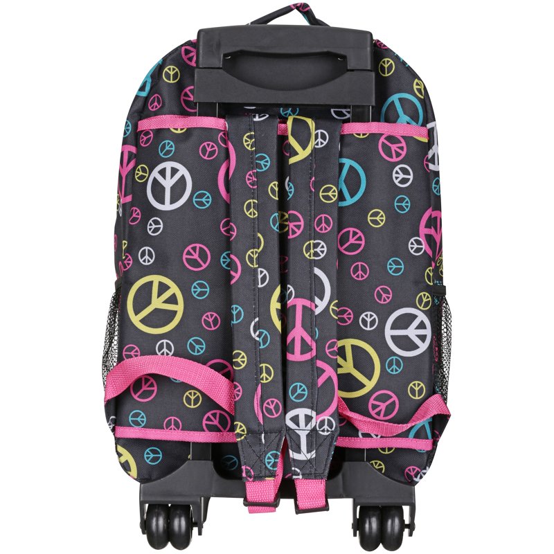 Unisex Rolling Backpack with Double Wheels and Large Storage - 17 Inch
