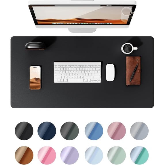 Large Leather Desk Pad Protector - Waterproof Non-Slip Office Mouse Mat, 23.6 x 13.8 inches
