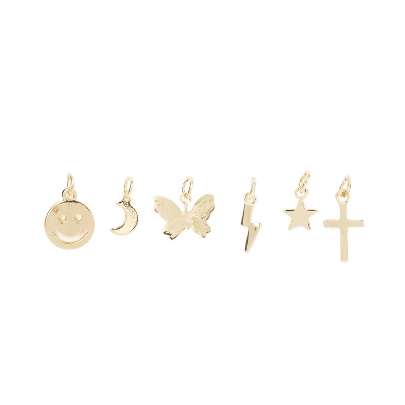 Gold Metal Charm Set for Jewelry Making - 12 Pieces Unisex Accessories