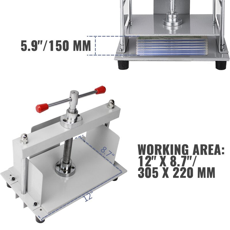 Heavy Duty Steel Bookbinding Press Machine 12 x 8.7 Inch for Handmade Books & Paper Flattening