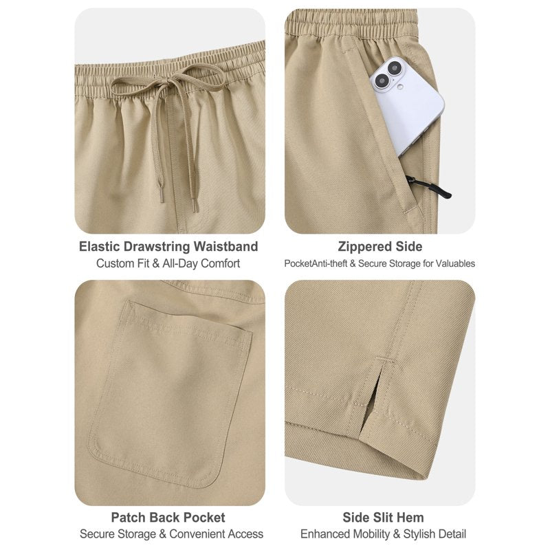 Men's Athletic Shorts with Zipper Pockets - Lightweight Stretch Workout Gear