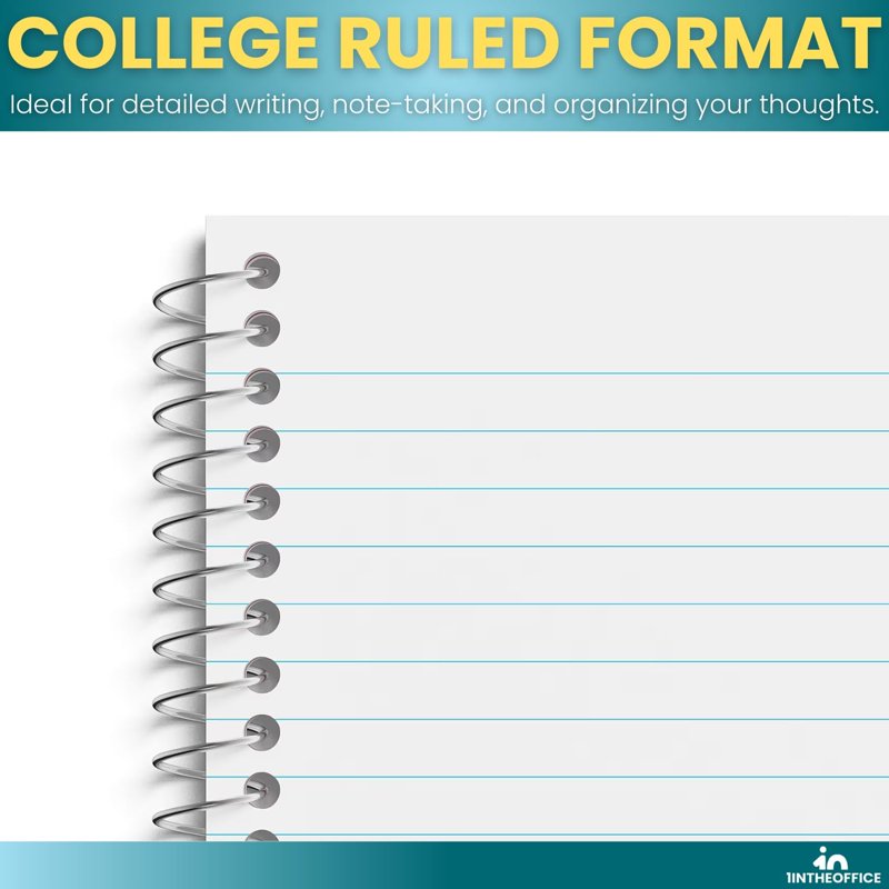 4x6 College Ruled Wirebound Memo Books - Assorted Color Notepads, 50 Sheets, 10 Pack