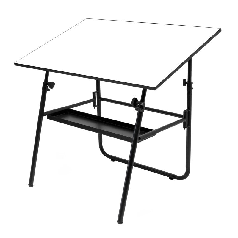 Folding Drafting Table with Adjustable Top and Storage Shelf - 42x30 Inches