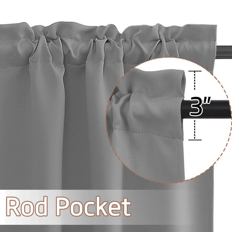 Blackout Short Curtains for Small Windows - Insulated Energy-Efficient Tiers