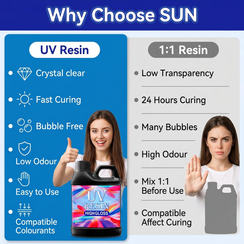 UV Resin Kit 1040g Hard Crystal Clear Jewelry Making Crafts with UV Lamp