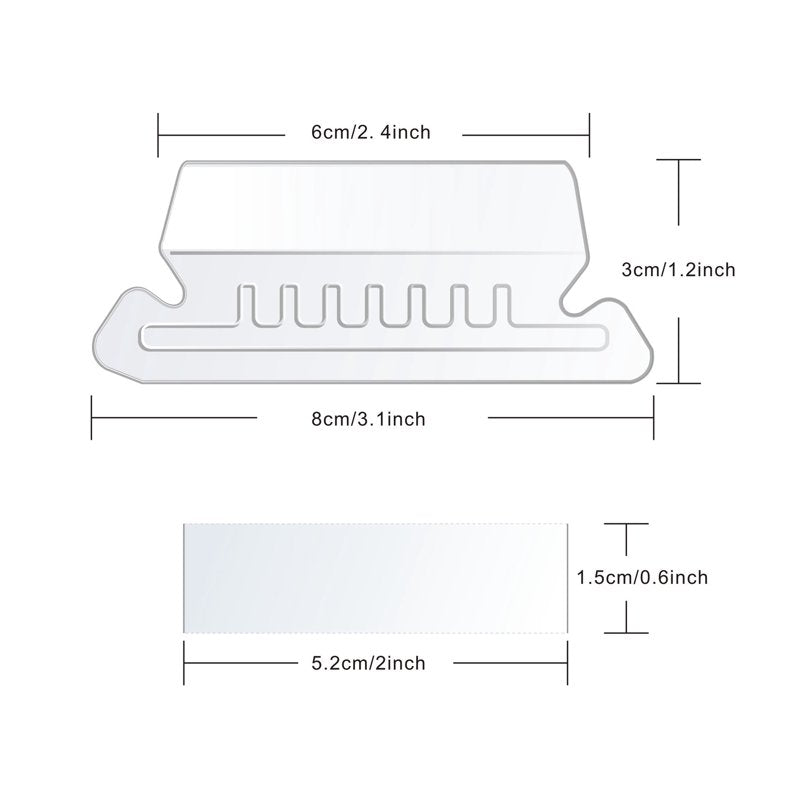 100Pcs Office File Folder Tab Labels with Inserts Clear Plastic Set