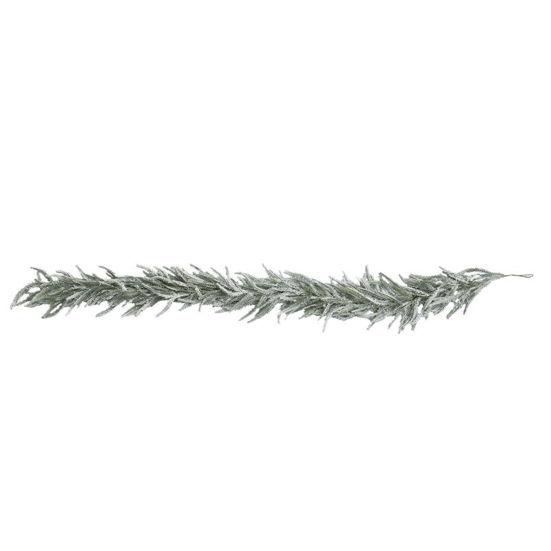 Flocked Snow Pine Needle Garland - 71 Inch Frosted Artificial Xmas Decor