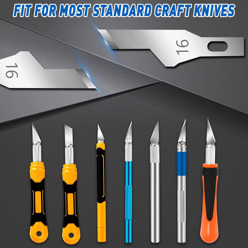 DIYSELF 100 Pack Exacto Knife Blades Assorted Replacement Blades for Craft & Hobby Use
