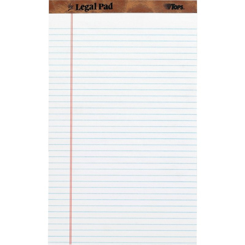 Legal Size Ruled Perforated Writing Pads - 8.5 x 14 Inches, 50 Sheets, Dozen