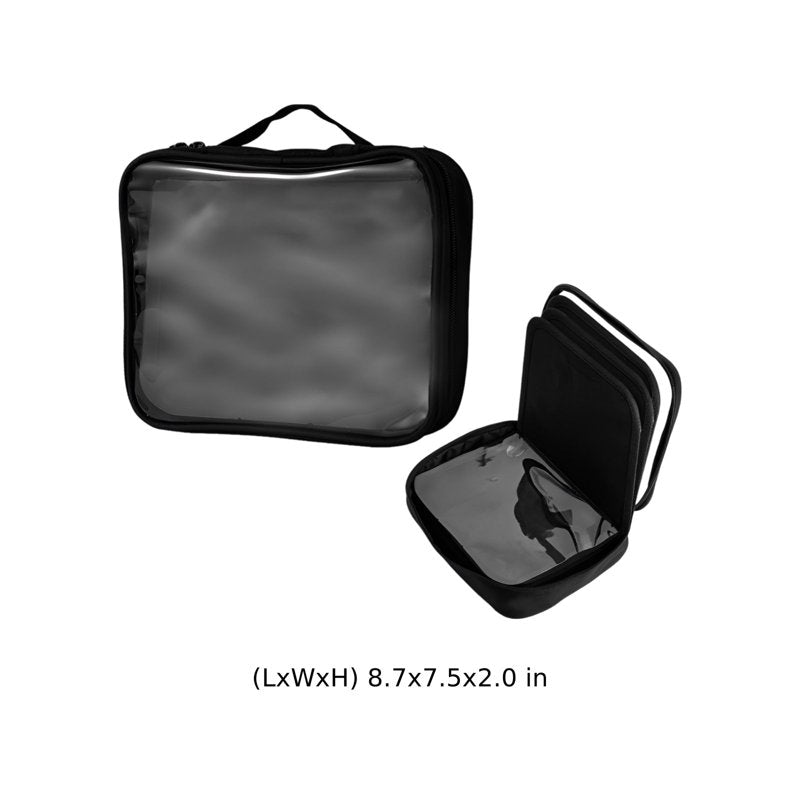 Black Enamel Pin Display Bag with Felt Pages - Portable Brooch Organizer with Zipper