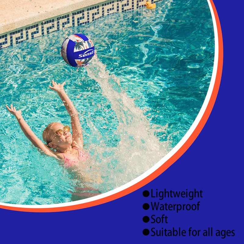 Water Pool Volleyball Size 5 for Indoor Outdoor Water Activities - Lightweight Neoprene Beach Game