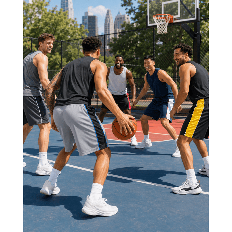 Men's 5-Pack Athletic Mesh Shorts - Moisture-Wicking Gym & Basketball Shorts