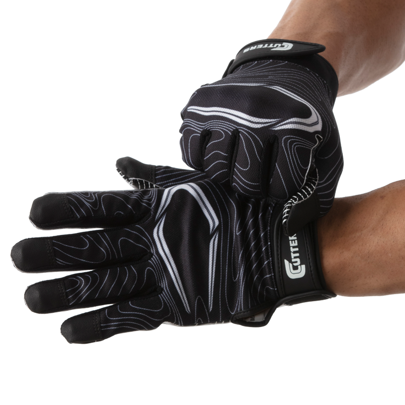 Youth Football Receiver Gloves Black L/XL Performance Grip