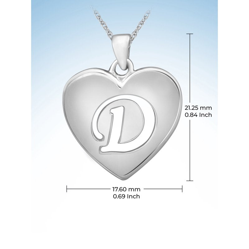 Personalized Sterling Silver Initial Letter Pendant Necklace for Women
