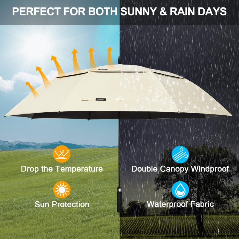 Oversized UV Protection Golf Umbrella with Auto Open Vented Canopy Windproof Sun Rain