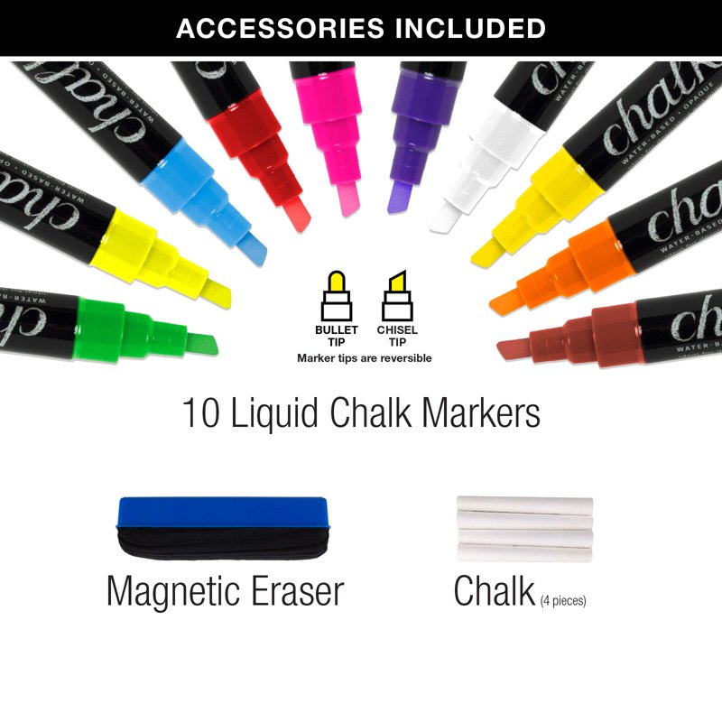 Rustic Magnetic Chalkboard for Wall with Liquid Chalk Markers - 20x30 Inch