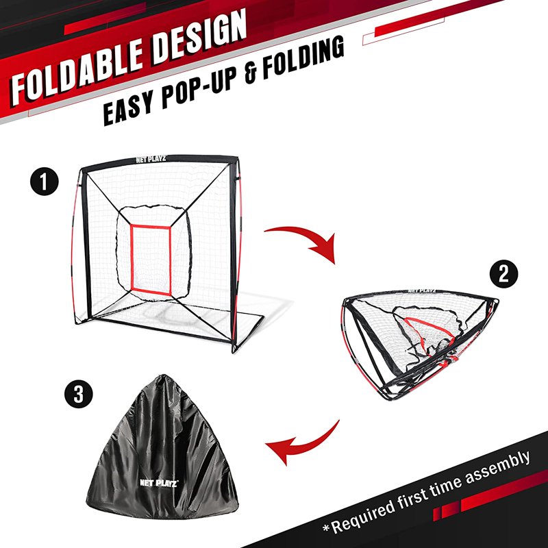 5' x 5' Baseball & Softball Practice Hitting & Pitching Net - Portable Training Aid