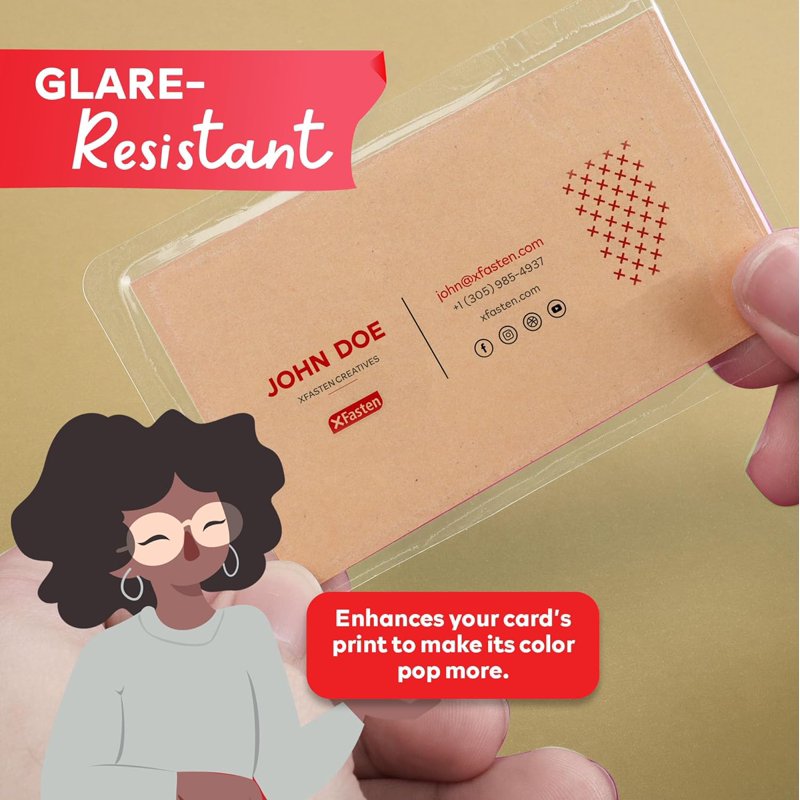 Business Card Laminating Pouches 4 x 3 Inches Pack of 25 Clear Glossy Protectors