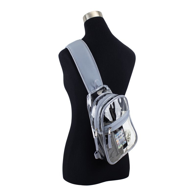 Unisex Clear Sling Bag - Stadium Approved, Durable & Adjustable Strap