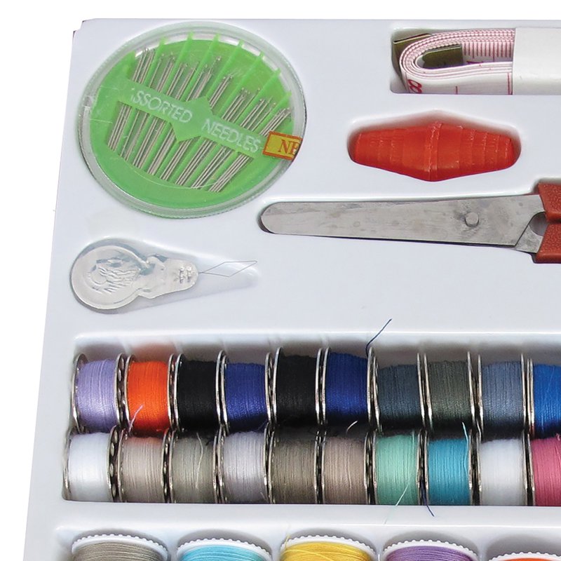 100-Piece Sewing Kit with Thread, Needles, and Accessories - Compact