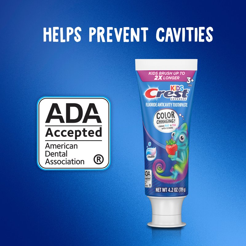Kids Color Changing Strawberry Fluoride Toothpaste - 4.2 oz, Multipack