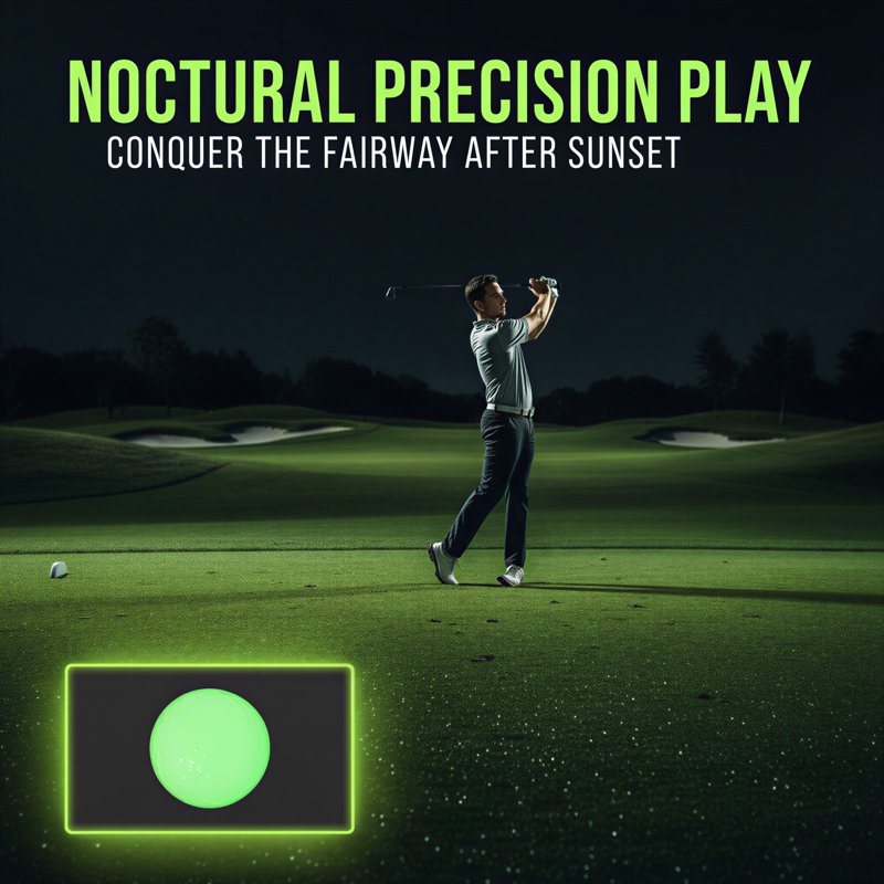 Glow in the Dark Golf Balls - 6 Pack Fluorescent Light Up Golf Balls for Night Play