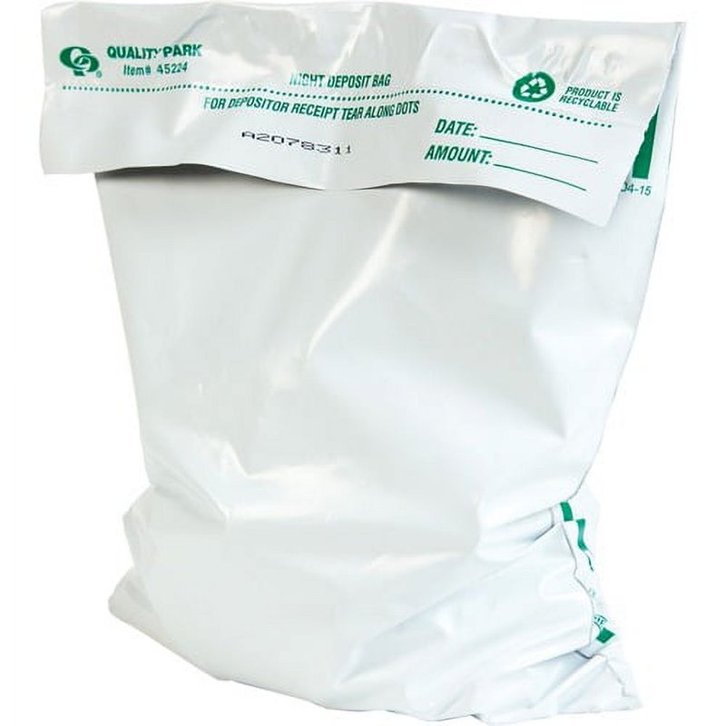 Night Deposit Bags White Polyethylene 8.5 x 10.5 Inch 100 Pack