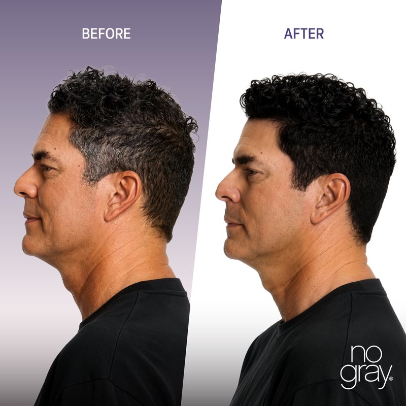 No Gray Quick Permanent Black Hair Color Shampoo - Gentle, Fade-Resistant, 8.45 fl oz